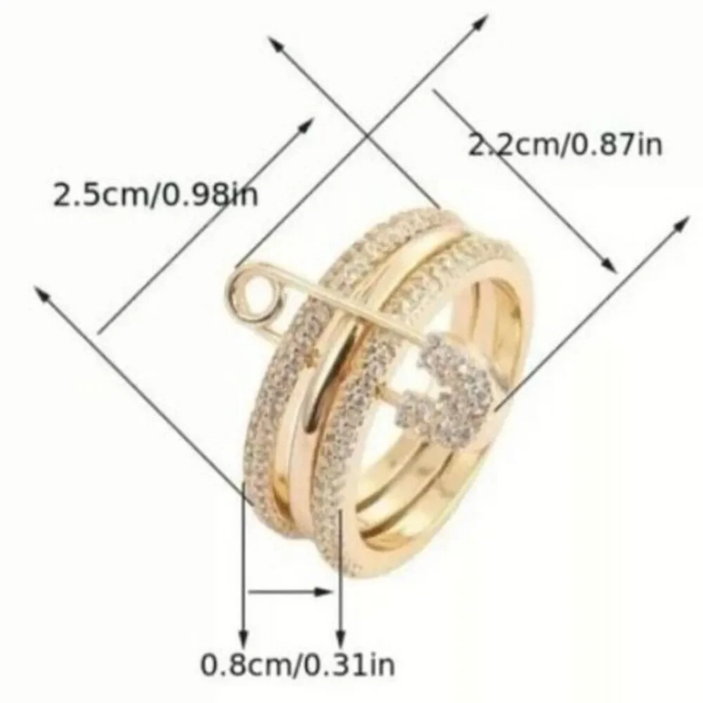 NWT Gorgeous Ring Sz 9 Gold Tone Security Pin Ring!!